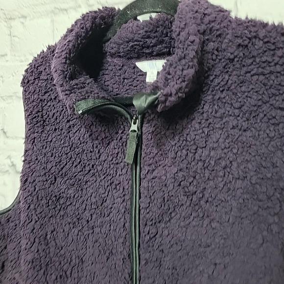 Time And Tru Sherpa XL Vest Purple/ Eggplant With Pockets Full Zipper 16w - 18w - Picture 4 of 10